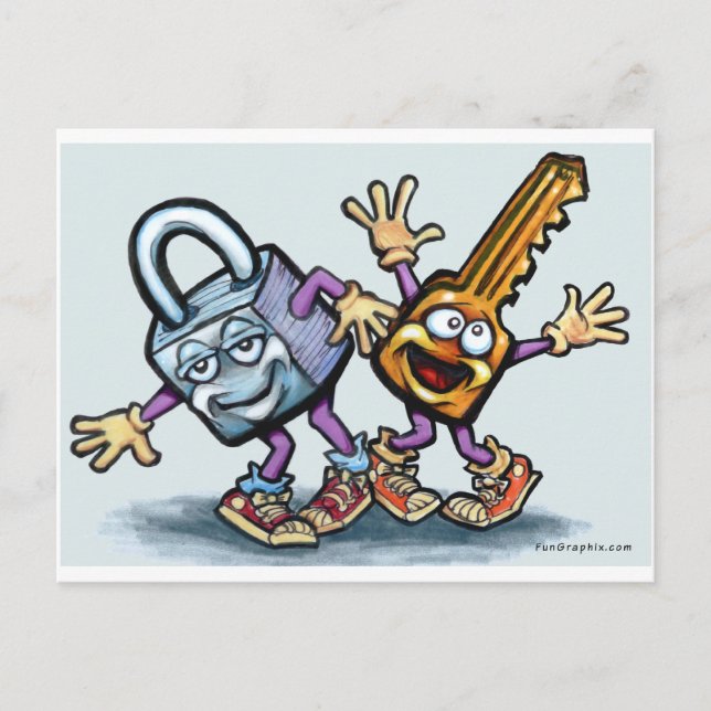 Carte Postale Verrouiller n clé (Devant)