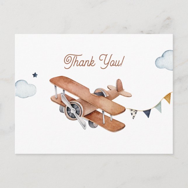 Carte Postale Vers le haut et vers l'extérieur, Baby shower Vint (Devant)