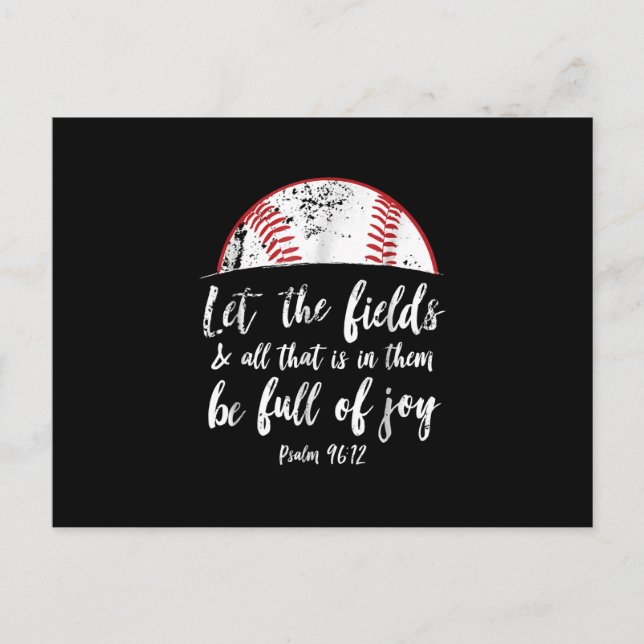 Carte Postale Verset biblique de baseball  Cute Christian Psaume (Devant)
