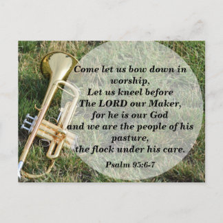 Carte Postale Verset biblique Psaume 95:6-7 Adorons-le