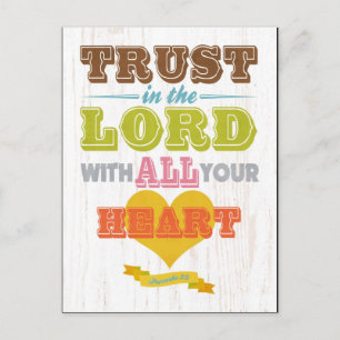 Carte Postale Versets bibliques chrétiens - Proverbes 3:5