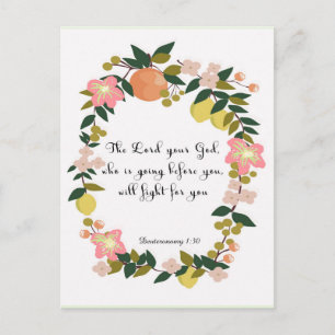 Carte Postale Versets de la Bible Art - Deutéronome 1:30