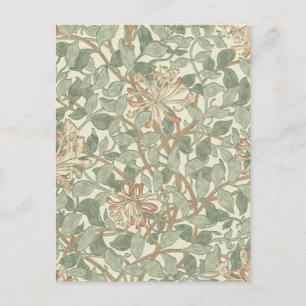 Carte Postale Vert doux Vintage William Morris Honeysuckie