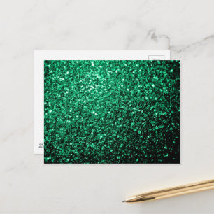 Carte Postale Vert émeraude paillettes scintillantes