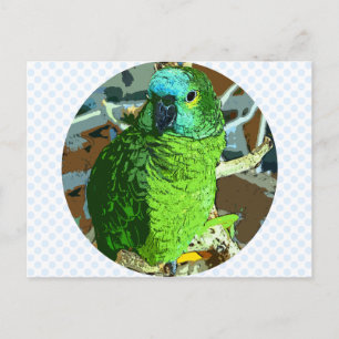 Carte Postale Vert perroquet