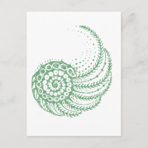 Carte Postale Vert spirale organique