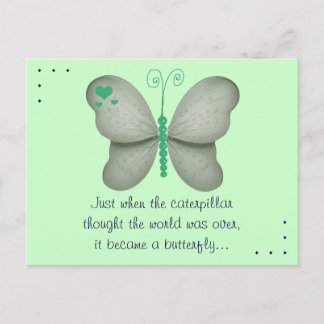 Carte postale verte Citation Papillon