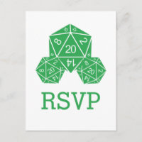 Carte postale verte D20 Dice Response