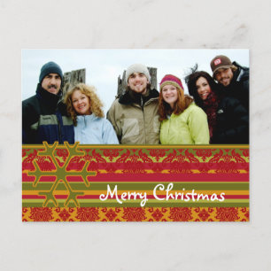 Carte postale verte rouge de Joyeux Noël de