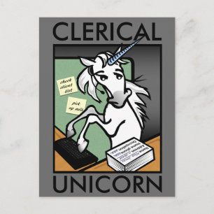 CARTE POSTALE VERTICALE DE L'UNICORNE FUNNY CLERIC
