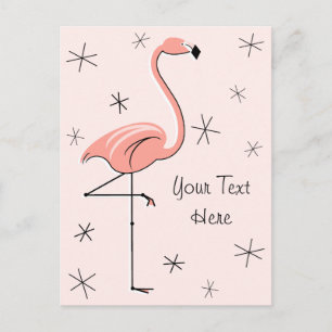 Carte postale verticale Flamant rose rose