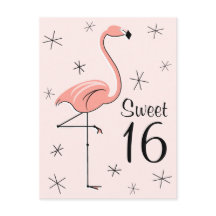 Carte postale verticale Flamant rose rose "Sweet 1