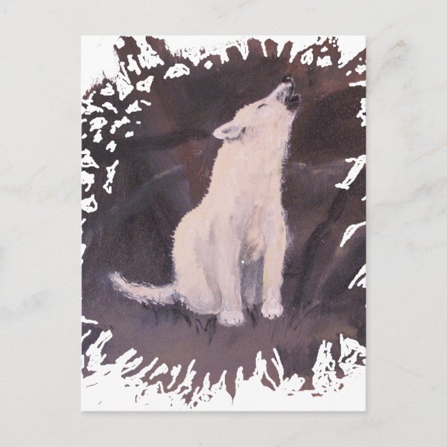 Carte postale verticale "Howling White Wolf" (Devant)