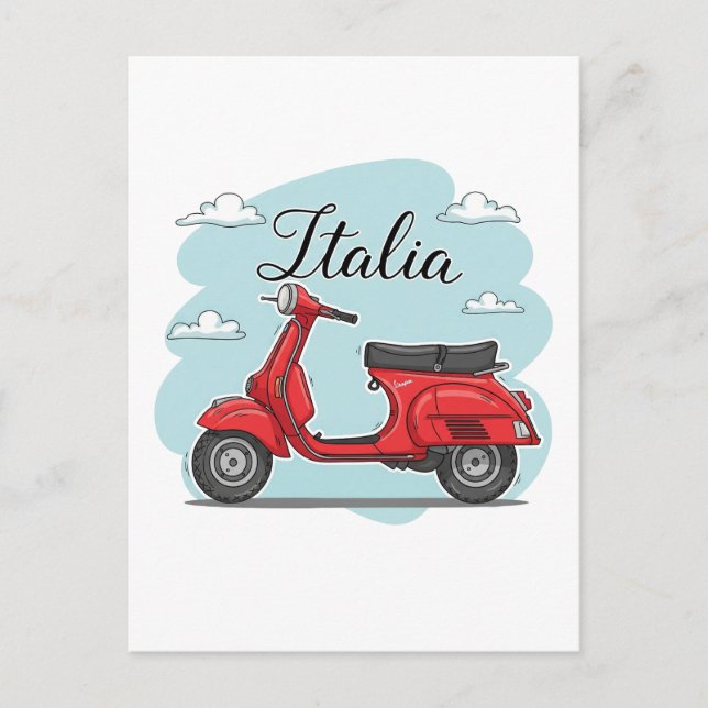 Carte Postale Vespa Italie (Devant)