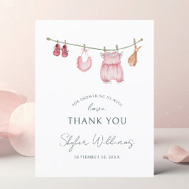 Carte Postale Vêtements de fille aquarelle Baby Shower minimalis