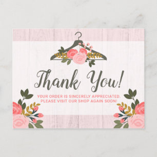 Carte Postale Vêtements floraux cintre Boutique Merci