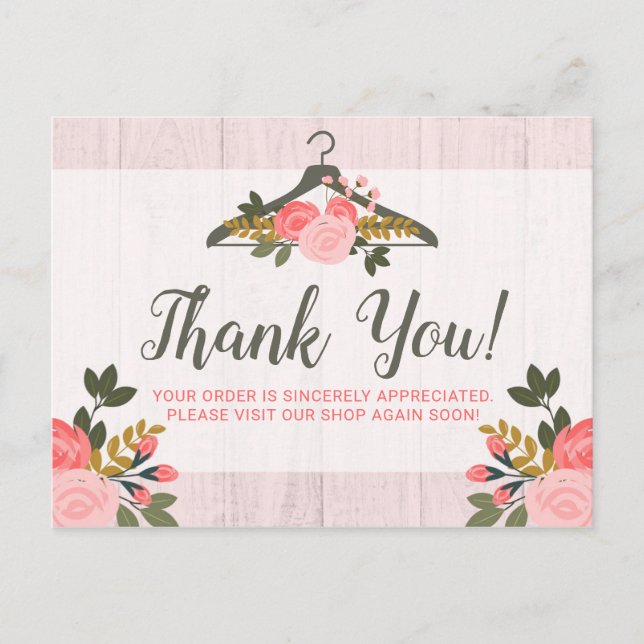 Carte Postale Vêtements floraux cintre Boutique Merci (Devant)