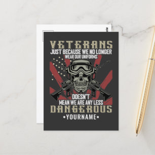 Carte Postale Vétéran patriotique USA Funny Humour