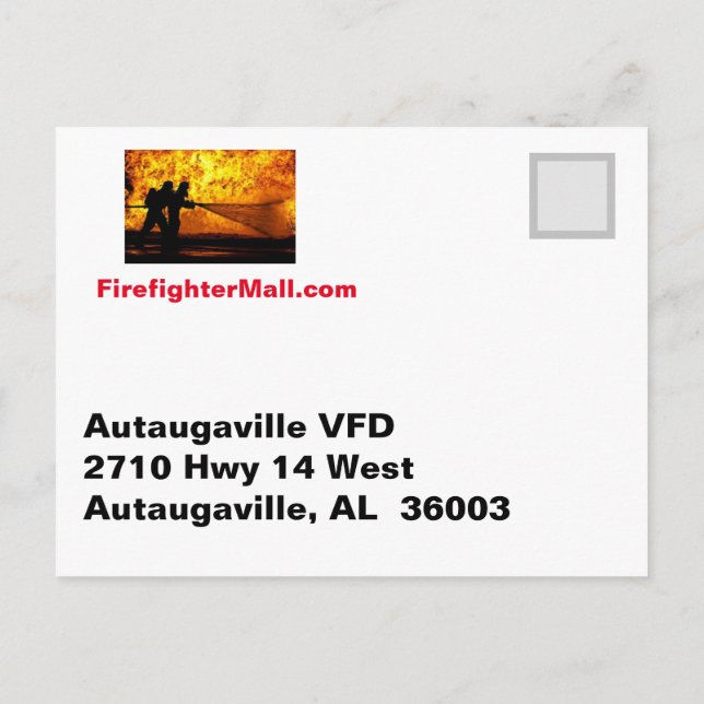 Carte postale VFD Autaugaville (Dos)