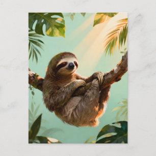 Carte Postale Vibes Animaux de la Jungle Relaxants Paresseux Mig