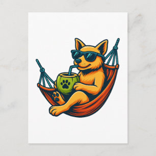 Carte Postale Vibes de chiot tropical