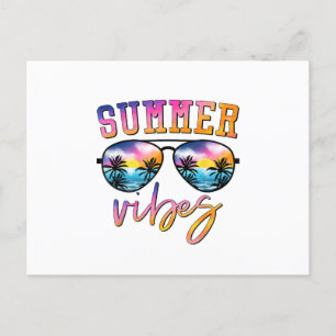 Carte Postale Vibes D'Été Lunettes De Soleil Avec Palm Tree Funn