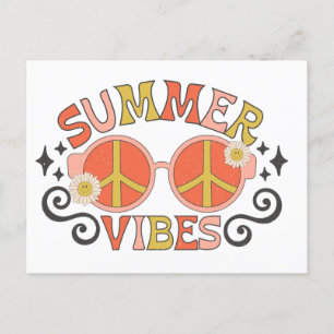 Carte Postale Vibes d'été Lunettes de soleil de paix