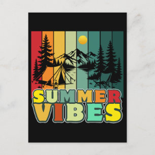 Carte Postale vibes d'été nature camping vacances aventure