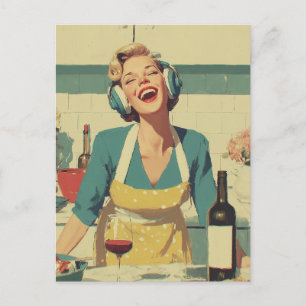 Carte Postale Vibes Rétro de Cuisine Heureuse