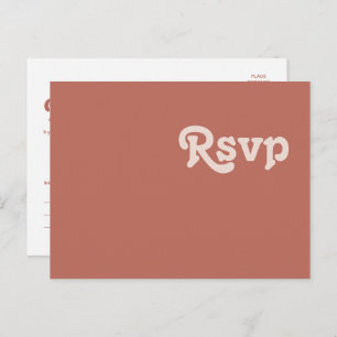 Carte Postale Vibes rétro simples Ancien mariage Rose RSVP