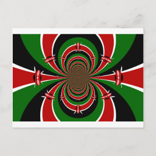 Carte Postale Vibrant Kenya Vision : Drapeau kényan en miroir