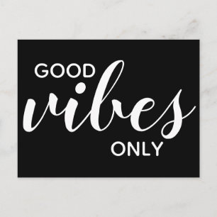 Carte Postale Vibrations positives uniquement Positivité Affirma