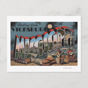 Carte Postale Vicksburg, Mississippi - Scènes de grandes lettres