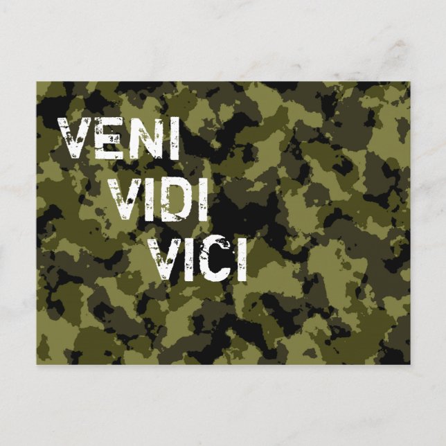 Carte Postale Victoire militaire de Camouflage Veni Vidi Vici (Devant)