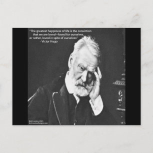 Carte Postale Victor Hugo & Citation sur le Bonheur Cadeaux T-sh