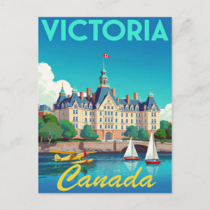 Carte Postale Victoria Canada Harbour Art Vintage