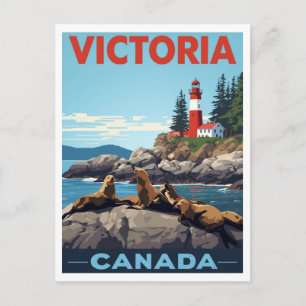 Carte Postale Victoria Canada Otaries et Phare Voyage