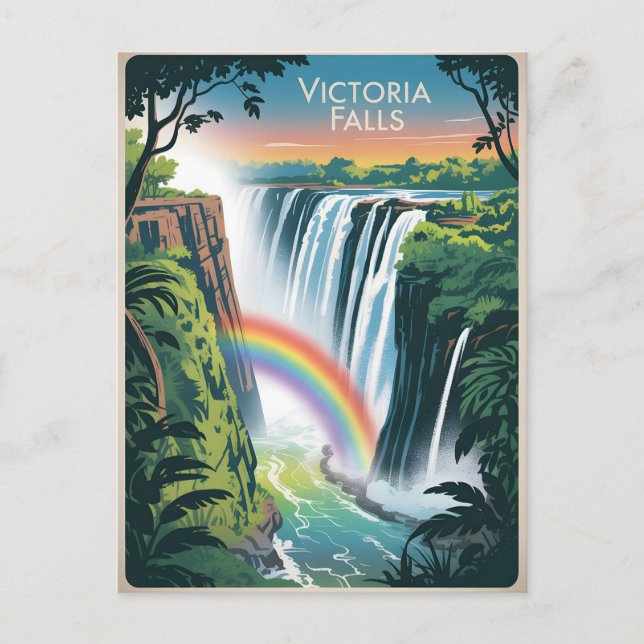 Carte Postale Victoria Falls Vintage (Devant)