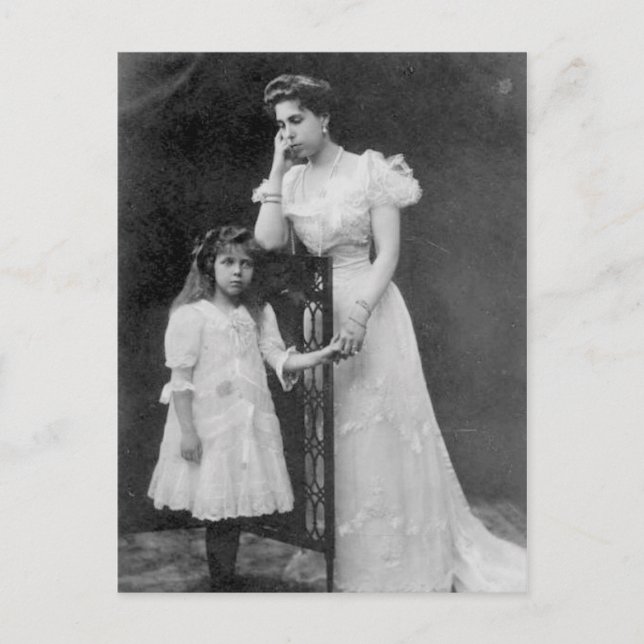 Carte Postale Victoria Melita de Hessen avec Elizabeth #006D (Devant)