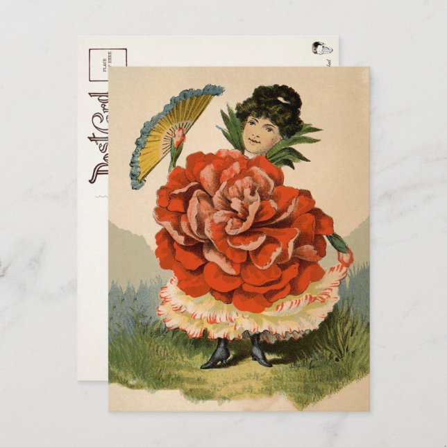 Carte postale Victorian Flower Girl  (Devant / Derrière)