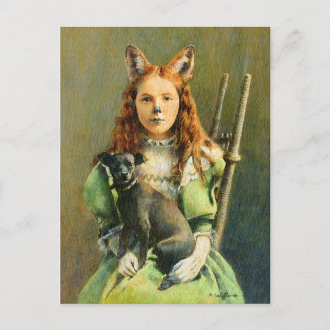 Carte postale Victorian Fox Girl (Devant)