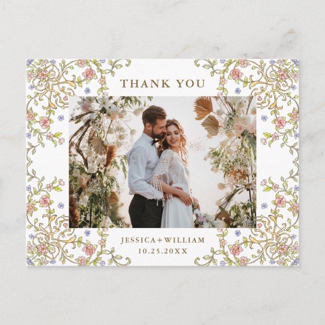 Carte Postale Victorian Ornate Grace QR code Photo Merci (Devant)