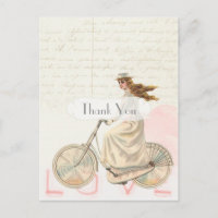 Victorian Vintage Girl sur un Merci de vélo