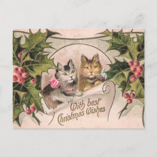 Carte Postale Victorien "Avec les meilleurs voeux de Noël"