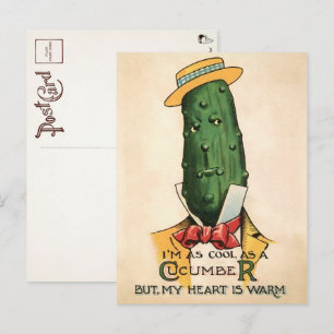 Carte postale victorienne de concombre 