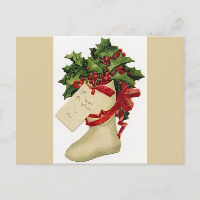 Carte postale victorienne de stockage de Noël (Devant)