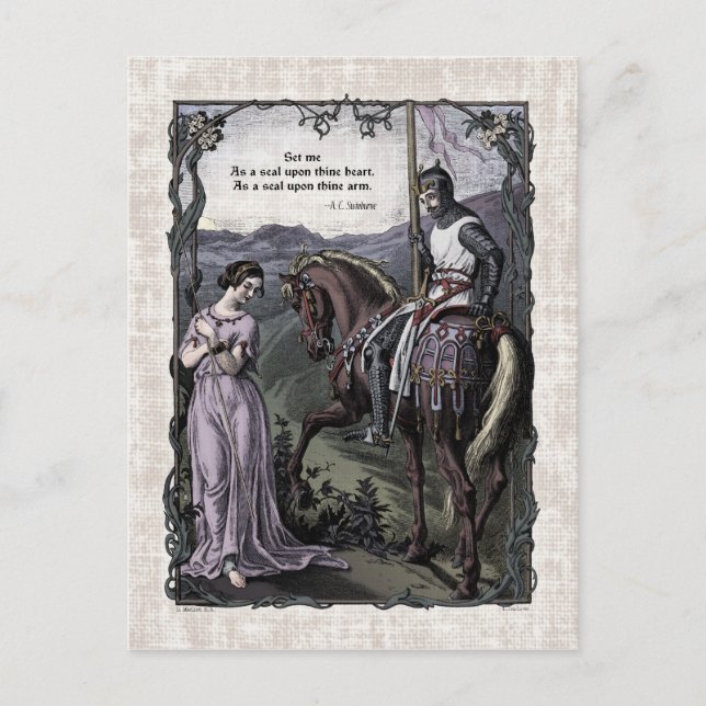 Carte postale victorienne Swinburne "An Old Saying (Devant)