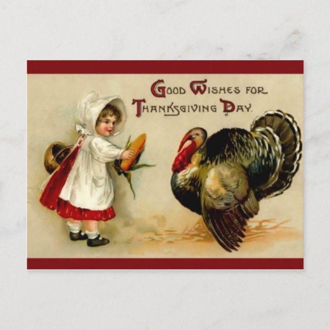 Carte postale victorienne Thanksgiving (Devant)