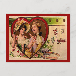 Carte postale victorienne Valentines Couple