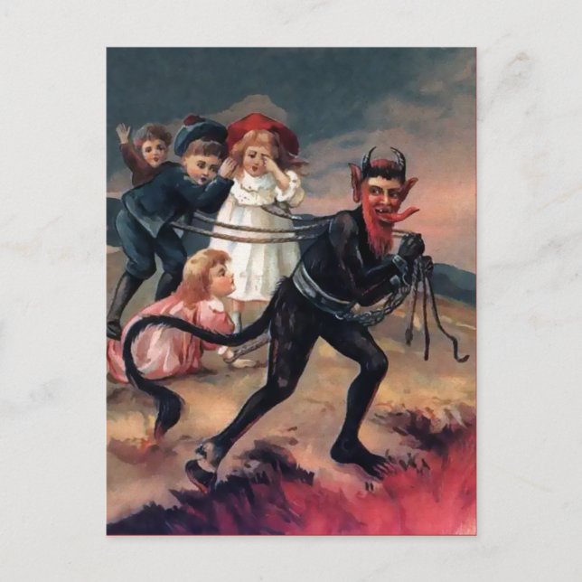 Carte postale Victorienne vintage Krampus (Devant)